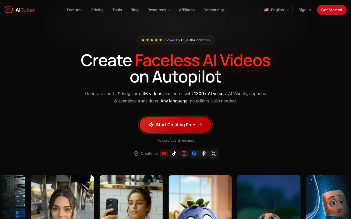 AITuber website preview