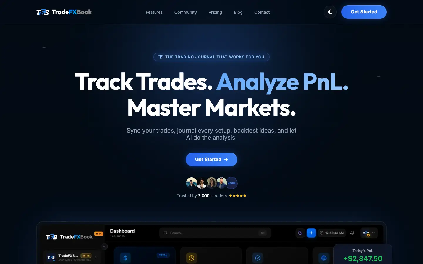 TradeFXBook 网站预览