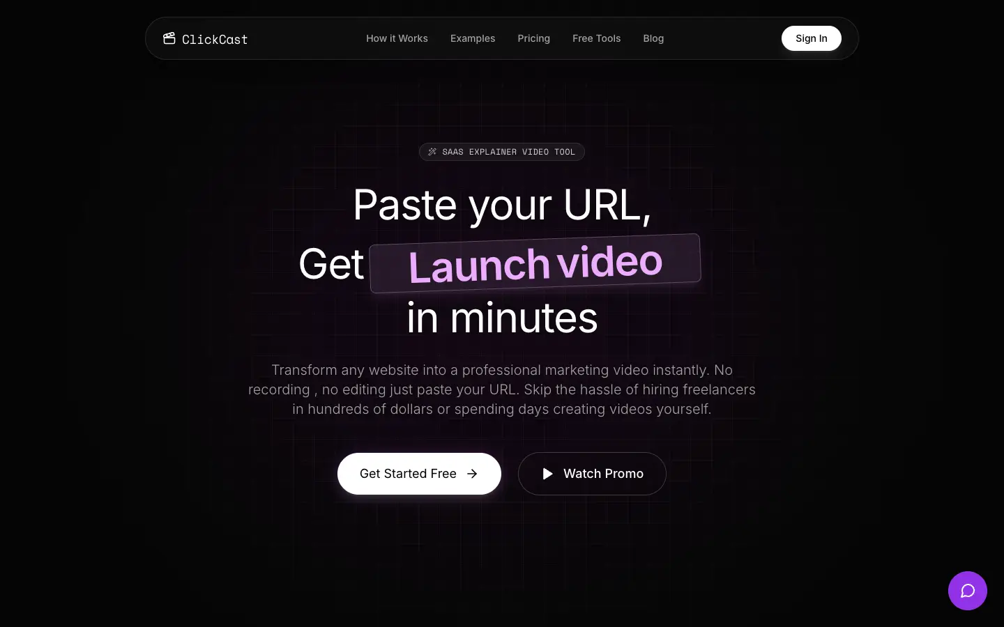 ClickCast website preview
