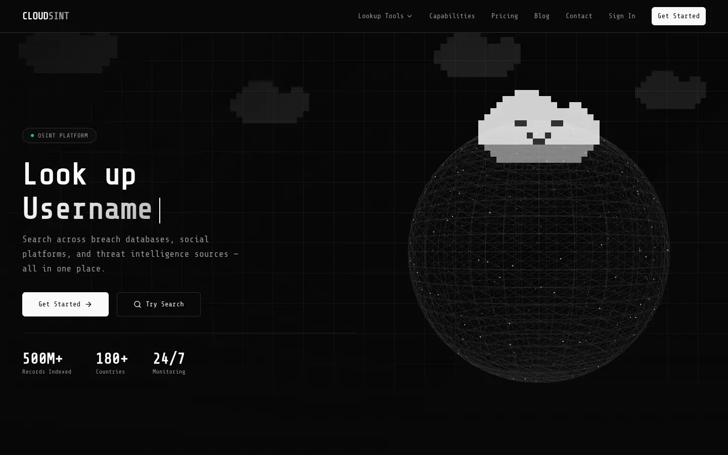 CloudSINT website preview