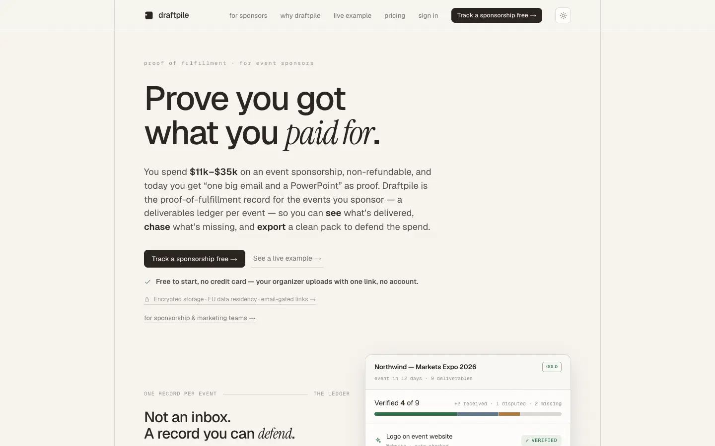 Draftpile website preview