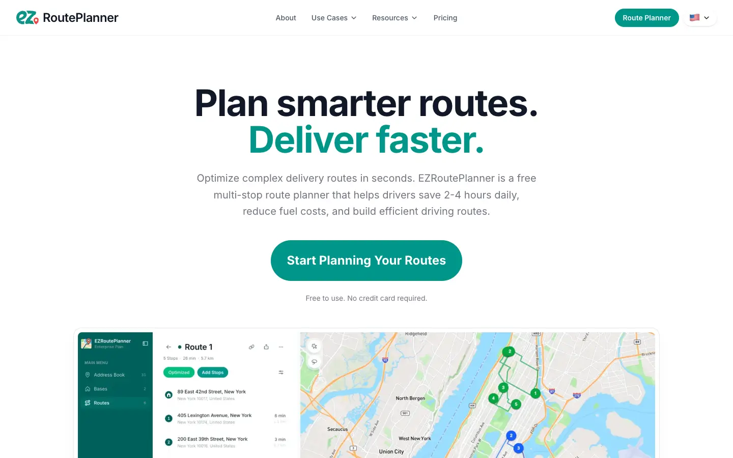 EZRoutePlanner website preview
