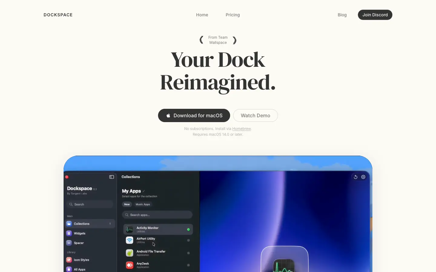 Dockspace website preview