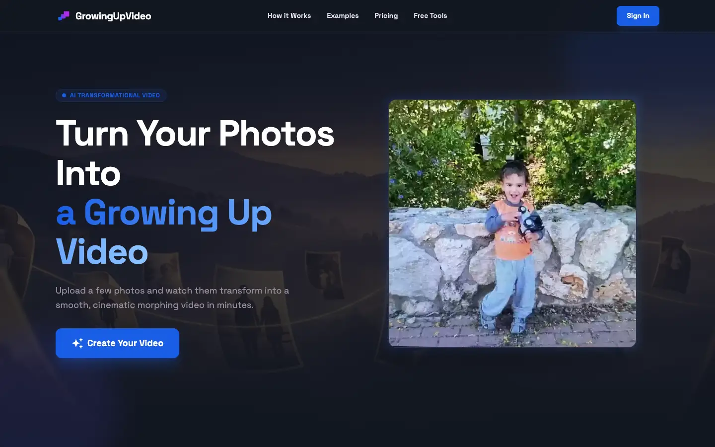 GrowingUpVideo website preview