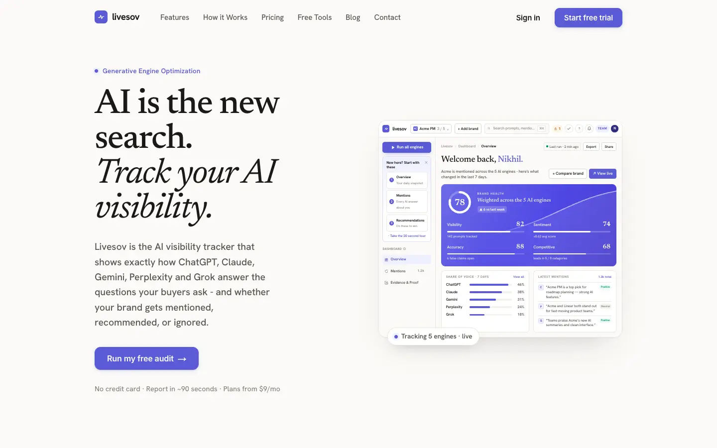 Livesov website preview