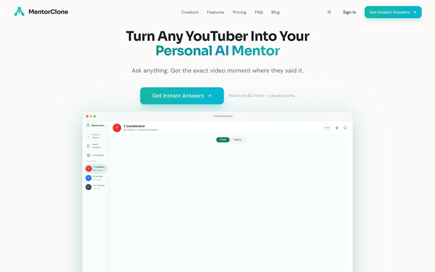 MentorClone website preview