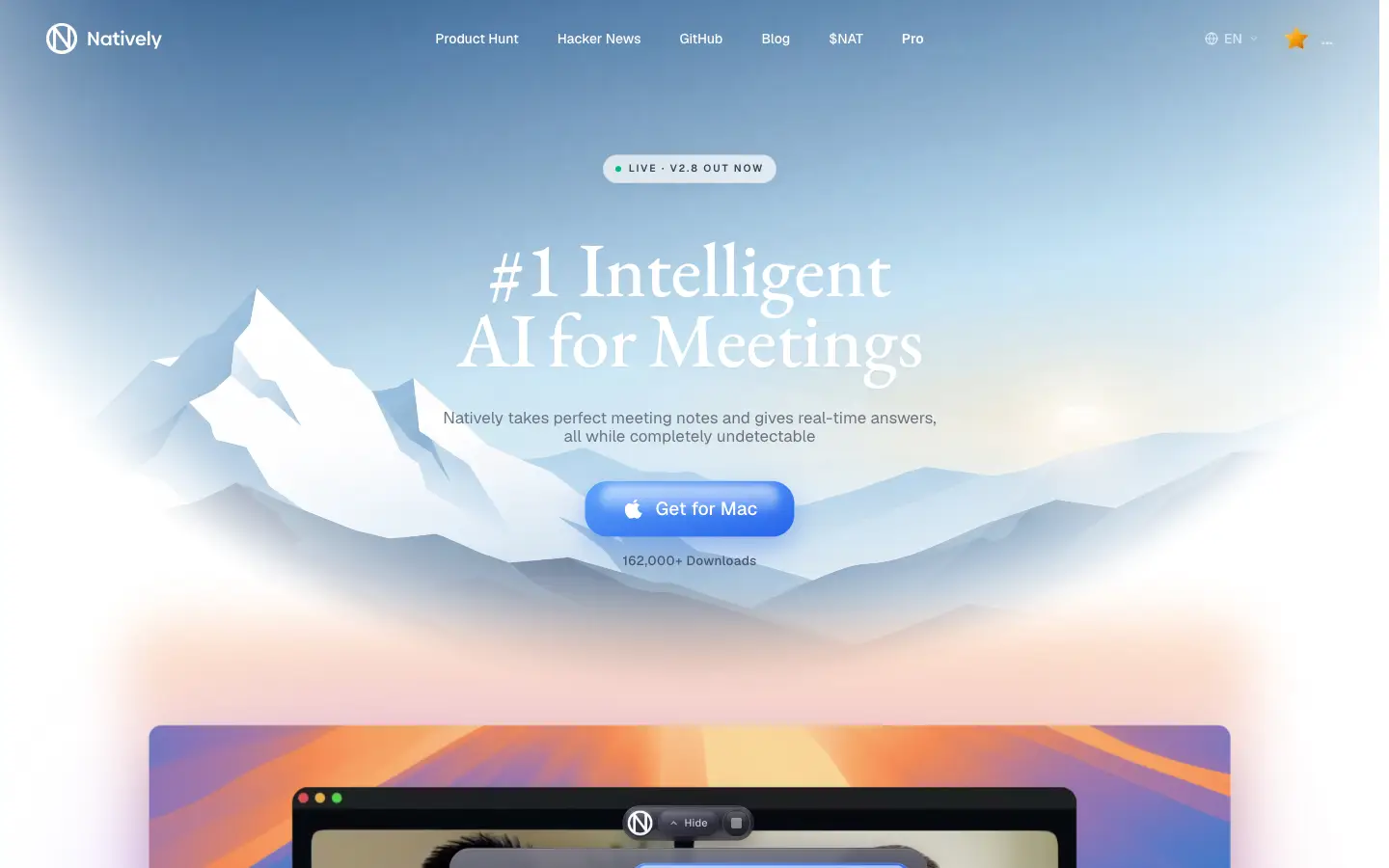 Natively AI website preview