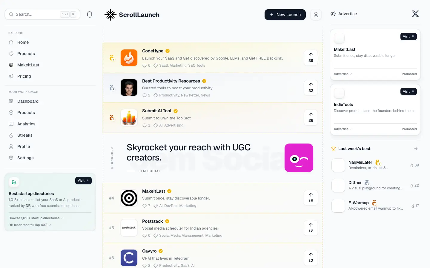 ScrollLaunch website preview