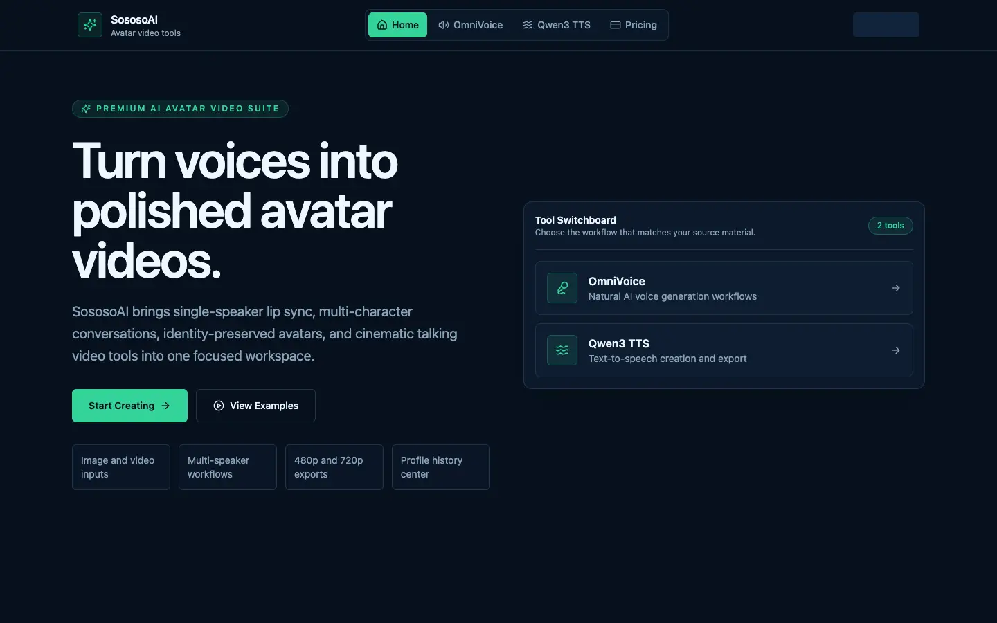 InfiniteTalk AI website preview