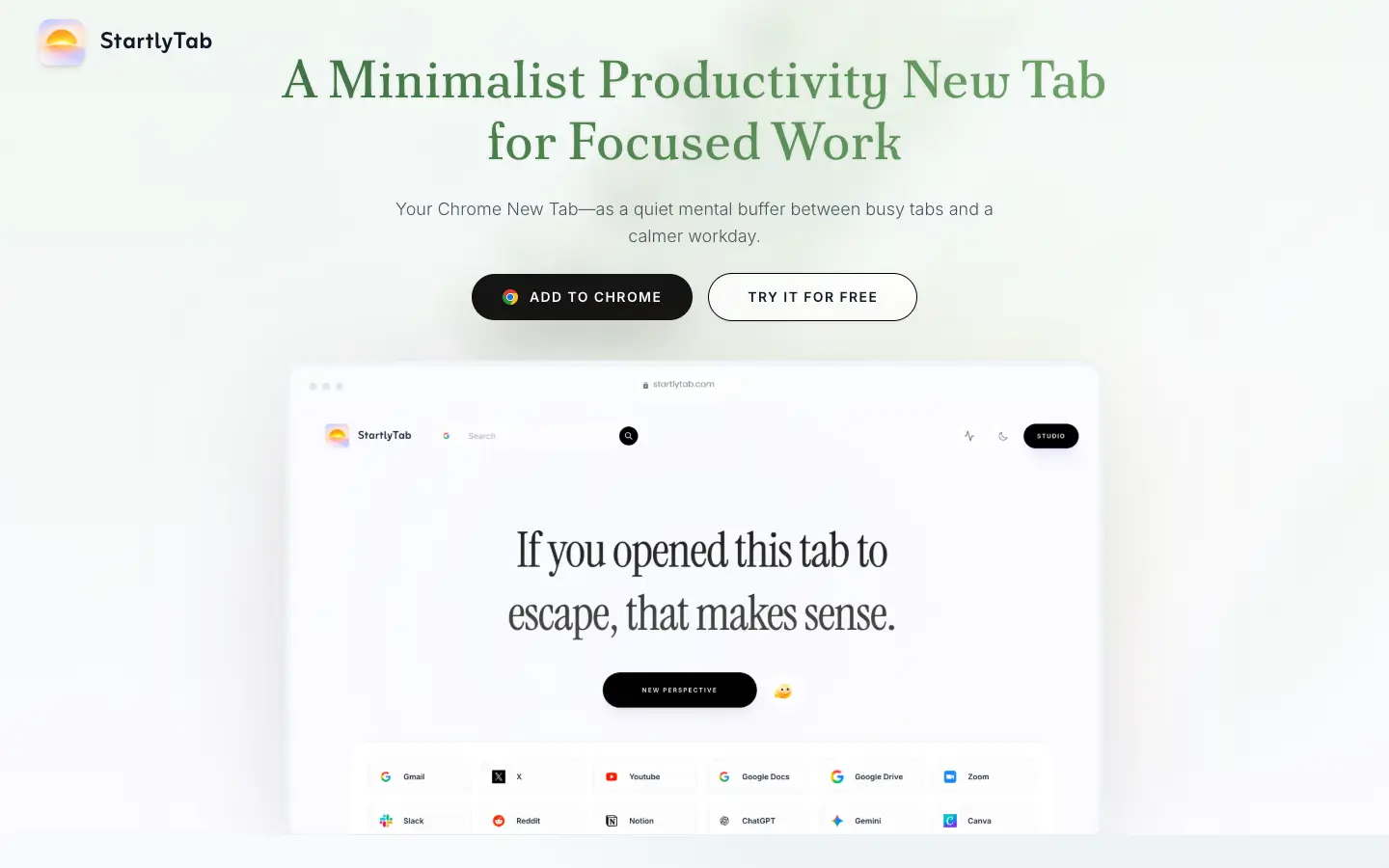StartlyTab website preview
