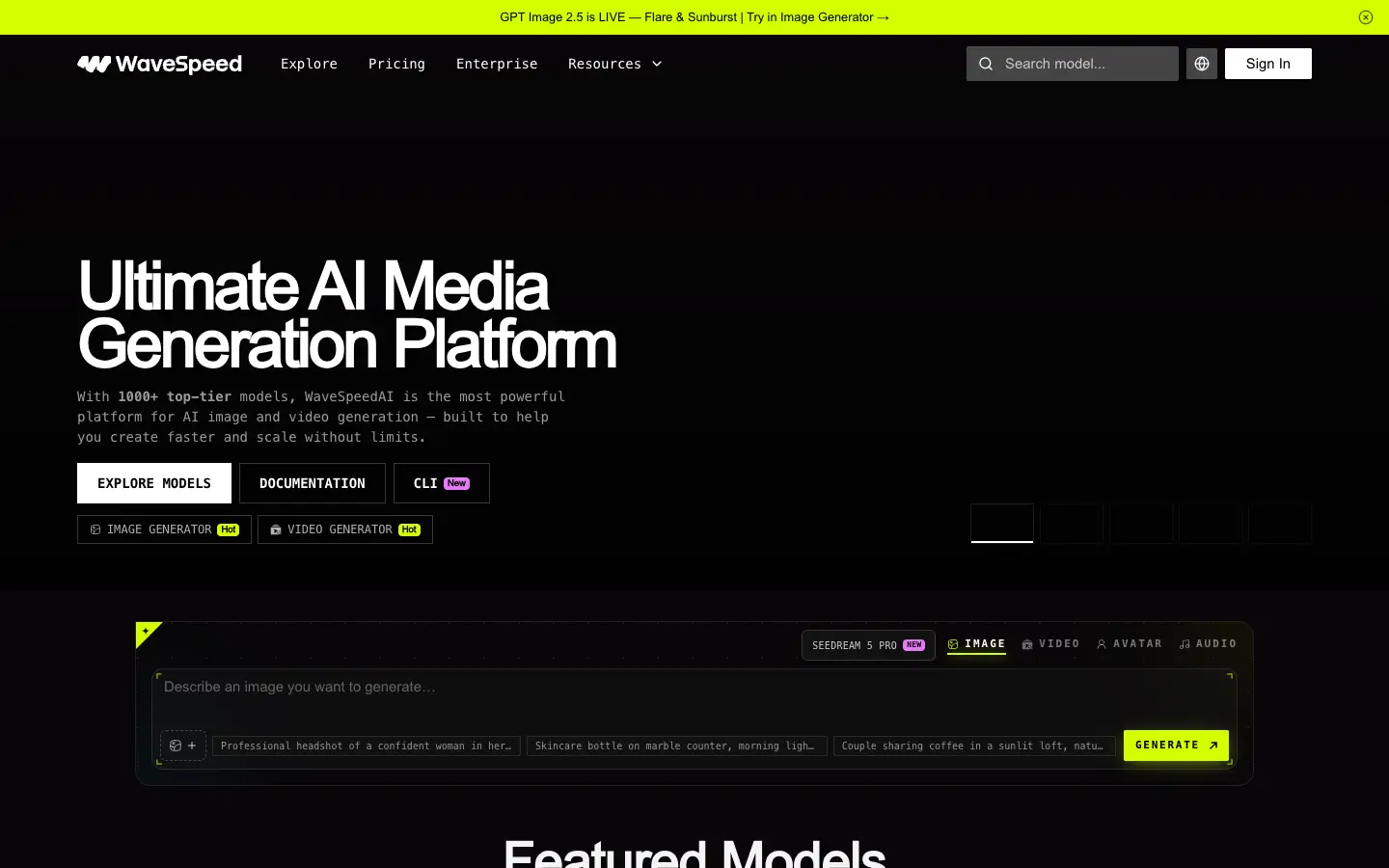 WaveSpeedAI website preview