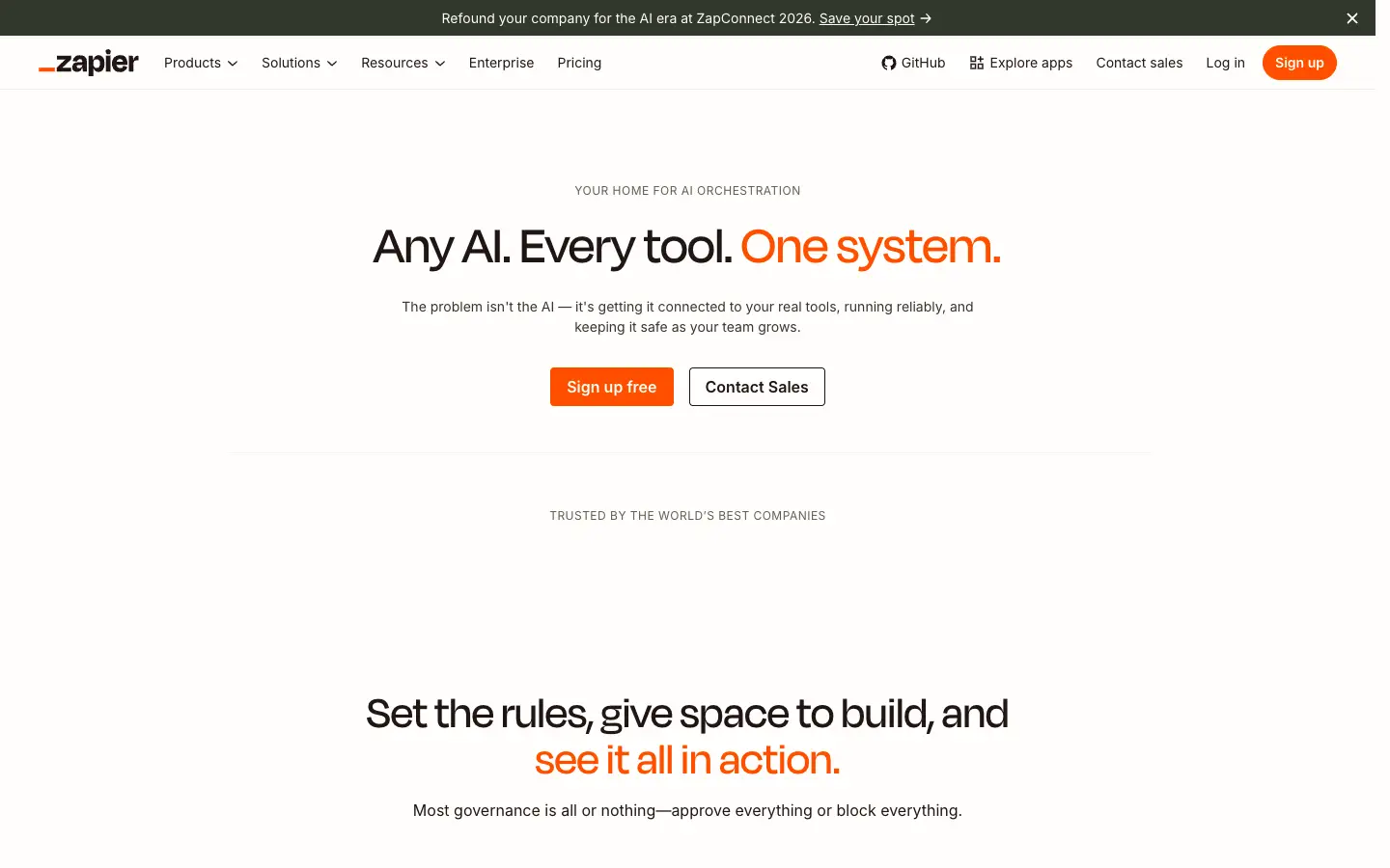 Zapier AI website preview
